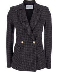 Harris Wharf London - Double Breasted Blazer With Shoulder Pads Pa - Lyst