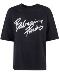 Balmain - Logo Cotton T-Shirt - Lyst