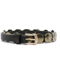 Golden Goose - Belt Trinidad Thin Washed Leather Flesh Side With Studs - Lyst