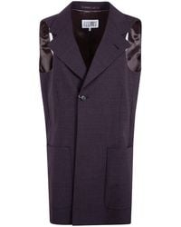 MM6 by Maison Margiela - Jacket Neck Long Gilet - Lyst