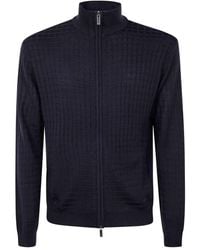 Emporio Armani - Full Zip Turtle Neck Sweater - Lyst