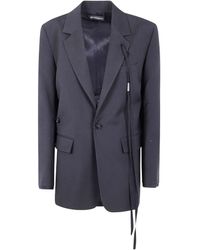 Ann Demeulemeester - "Elin" Twisted Clousure Tailored Jacket With Raw Ed - Lyst