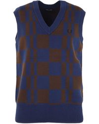 Fred Perry - V-neck Knitwear Tank - Lyst