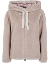 Herno - "Bomber" Soft Faux Fur Jacket - Lyst