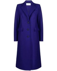 Harris Wharf London - Single Breasted Coat With Shoulder Pads Pressed Wool - Lyst