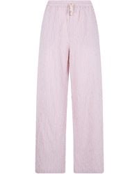 Nuur - Striped Trousers With Elastic - Lyst