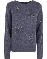 Seventy - Boat Neck Sweater "Boat Neck Sweater With Appliques" - Lyst