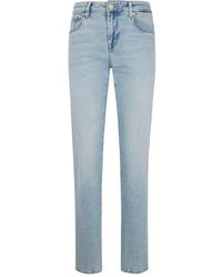 7 For All Mankind - 'Calie' Straight Frozen Jeans - Lyst