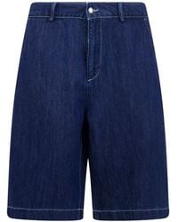 7 For All Mankind - Oversized Mix Linen Bermuda - Lyst