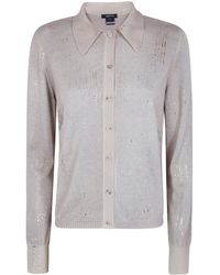 Avant Toi - Shirt Cashmere "Hand Painted Cashmere Shirt With Check Lamin - Lyst