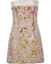 Alberta Ferretti - Printed Sequins Mini Dress - Lyst