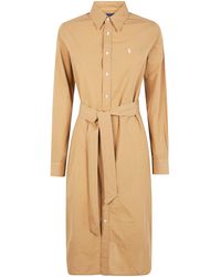 Polo Ralph Lauren - Long Sleeves Shirt Midi Dress - Lyst