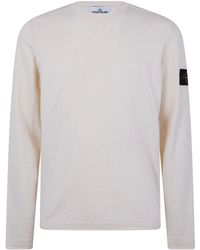Stone Island - Crew Neck Sweater With Logo - Lyst