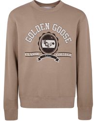 Golden Goose - "Journey" Crew Neck Sweatshirt Dyed Cotton Fleece W - Lyst