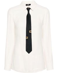 Elisabetta Franchi - Shirt With Tie - Lyst