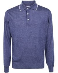 Brunello Cucinelli - Cashmere Silk Hemp Polo Shirt - Lyst