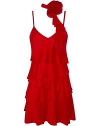 Blugirl Blumarine - Satin Dress With Rouges - Lyst