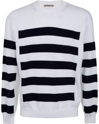 Nuur - Two Tone Stripes Crew Neck Sweater - Lyst