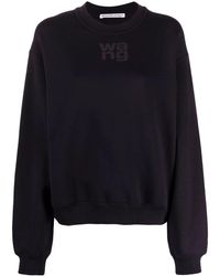 Alexander Wang - Essential Terry Crew Sweatshirt With Puff Paint Logo - Lyst