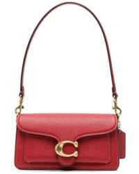 COACH - Logo-Plaque Pebbled-Leather Shoulder Bag - Lyst