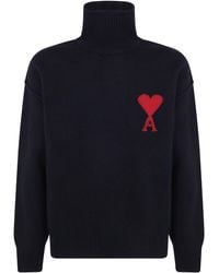 Ami Paris - Sweater Funnel Neck "Quota Ami De Coeur" - Lyst