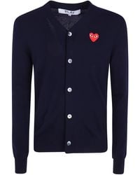 COMME DES GARÇONS PLAY - Sweater V-Neck "Cardigan Emblem Knit" - Lyst