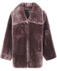 Blancha - Jacket Straight Merino Shearling - Lyst
