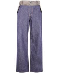 Sacai - Wide Leg Denim Pants - Lyst