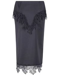 Blumarine - Twill Insert Lace Skirt - Lyst
