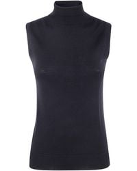 Max Mara - Turtle Neck Sleeves Less Woven "Vertigo" Top - Lyst