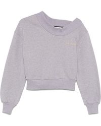 The Attico - Cropped One-Shoulder Sweatshirt - Lyst