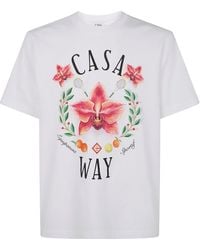 CASABLANCA - "Casa Way Orchid Print" Classic T-Shirt - Lyst