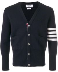 Thom Browne - Milano Stitch V Neck Cardigan With 4 Bar - Lyst
