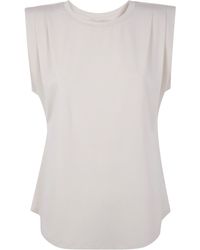 MICHAEL Michael Kors - Crew Neck Pleated Top - Lyst