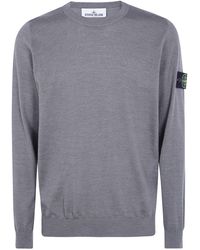 Stone Island - Wool Crewneck Sweater - Lyst