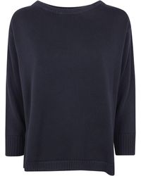 Rossopuro - Long Sleeved Boat Neckline Sweater - Lyst