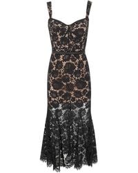 Self-Portrait - Fine Lace Midi Dress - Lyst
