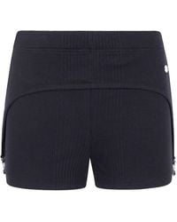 Jean Paul Gaultier - Cotton Ribbed Mini Short With Lingerie Garter - Lyst