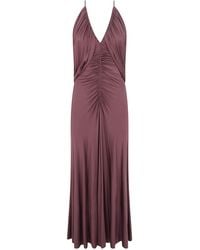 Self-Portrait - Jersey Drape Midi Dress - Lyst