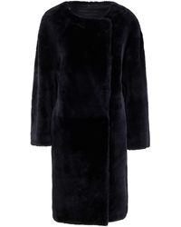 TOTEME - Collarless Shearling Coat - Lyst