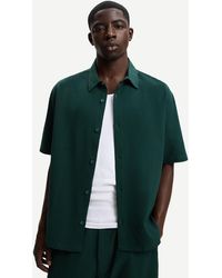 Bershka - Pleated Short Sleeve Shirt - Lyst