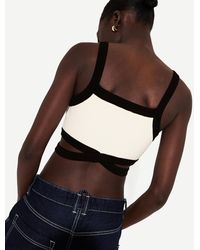 Bershka - Strappy Cut-Out Top With Contrast Straps - Lyst
