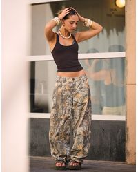 Bershka - Printed Barrel Pants - Lyst