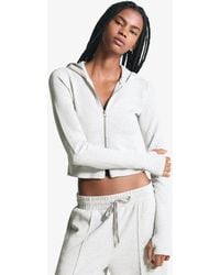 Bershka - Soft Zip-Up Modal Hooded Sweatshirt - Lyst