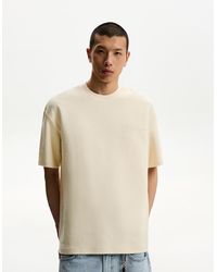 Bershka - Short Sleeve Plush T-Shirt With Print - Lyst