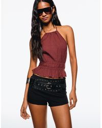 Bershka - Rustic Top With Gathering - Lyst