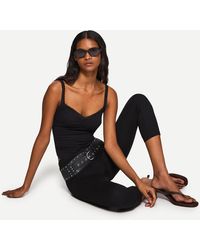 Bershka - Lace Trim Top With Straps - Lyst