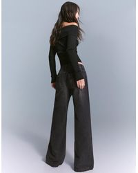 Bershka - Straight Jeans With Rhinestone Details - Lyst