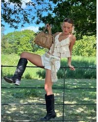 Bershka - Worn-Effect Bowling Bag With Straps - Lyst