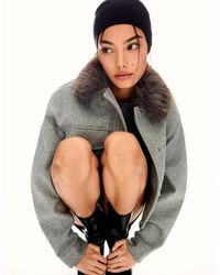 Bershka - Soft Trucker Jacket With Faux Fur Collar - Lyst